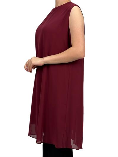 Komple Şifon Kolsuz İçlik Vişne OTW895