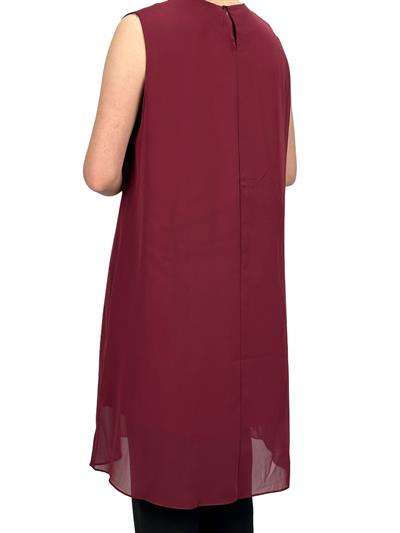 Komple Şifon Kolsuz İçlik Vişne OTW895