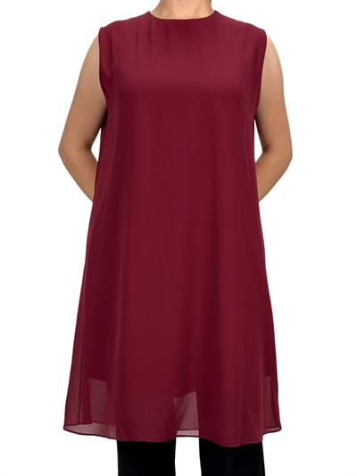 Komple Şifon Kolsuz İçlik Vişne OTW895