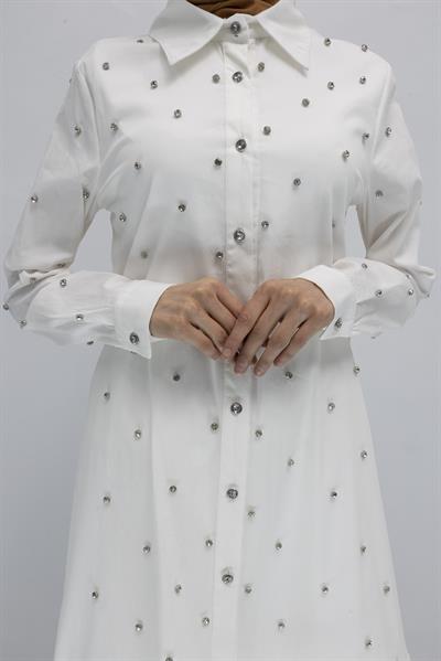 Koton İncili Gömlek Beyaz OTW2148