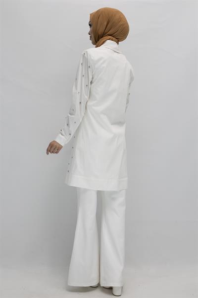 Koton İncili Gömlek Beyaz OTW2148