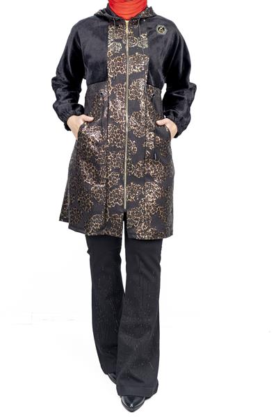 Kürk Detaylı Kap Kahve OTW6124