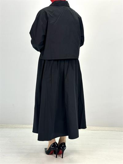 Kuşaklı Etekli Takım Siyah OTW6366