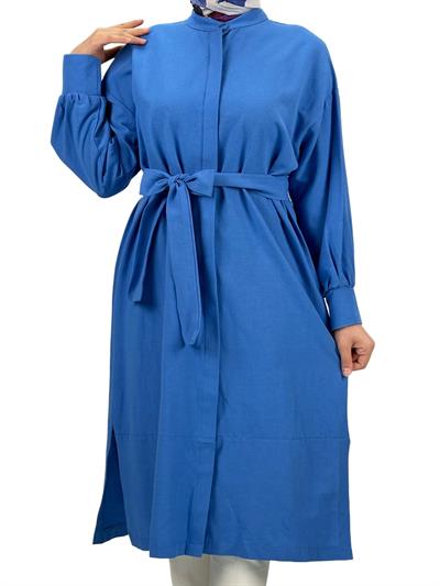 Kuşaklı Tunik Mavi OTW8342