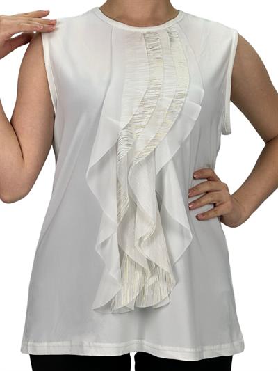 Lazer Varaklı Kolsuz İçlik Ekru OTW838