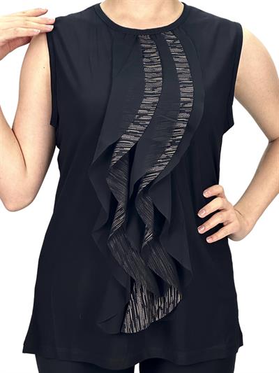 Lazer Varaklı Kolsuz İçlik Siyah OTW838