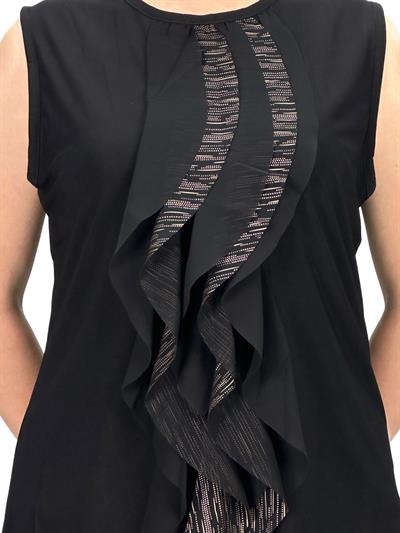 Lazer Varaklı Kolsuz İçlik Siyah OTW838