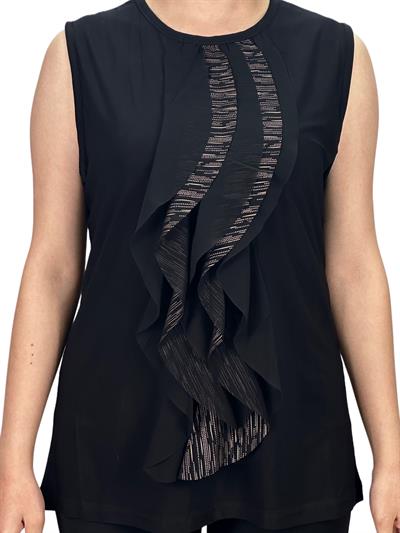 Lazer Varaklı Kolsuz İçlik Siyah OTW838