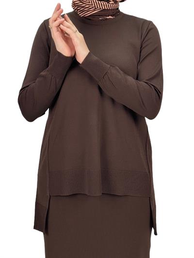 Merserize Triko Bluz Kahve OTW1666