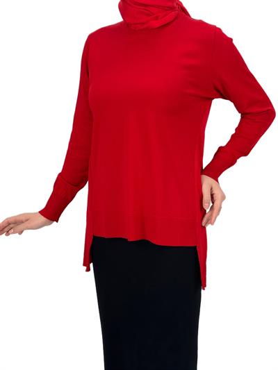 Merserize Triko Bluz Kırmızı OTW1666