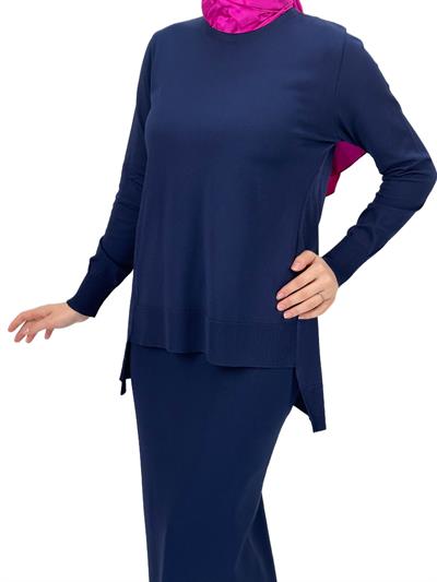 Merserize Triko Bluz Lacivert OTW1666