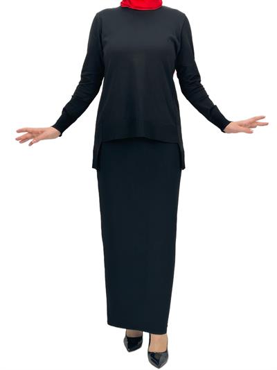 Merserize Triko Bluz Siyah OTW1666