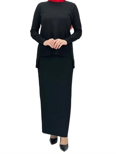 Merserize Triko Bluz Siyah OTW1666