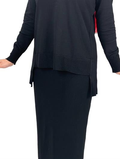 Merserize Triko Bluz Siyah OTW1666