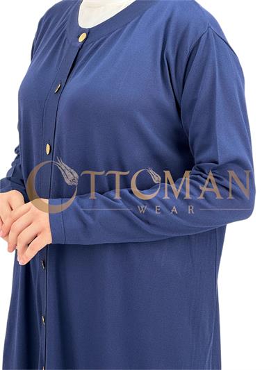 Merserize Triko Düğmeli Hırka Lacivert OTW588