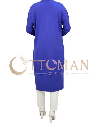 Merserize Triko Düğmeli Hırka Mor OTW588