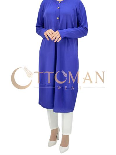 Merserize Triko Düğmeli Hırka Mor OTW588