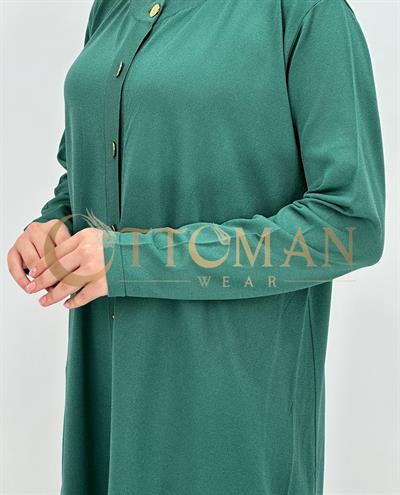 Merserize Triko Düğmeli Hırka Neon Yeşil OTW588