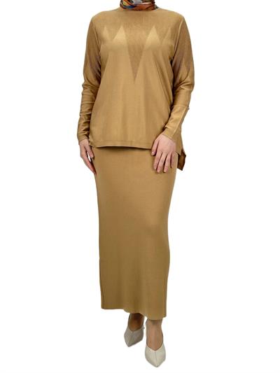 Merserize Triko Etekli Takım Camel OTW0324