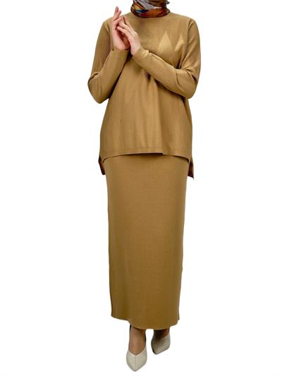 Merserize Triko Etekli Takım Camel OTW0324