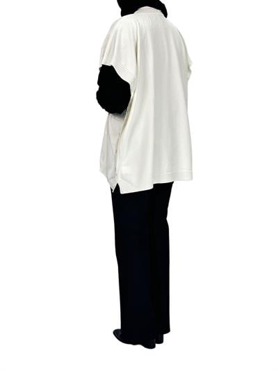 Merserize Triko Kolsuz Tunik Ekru OTW127