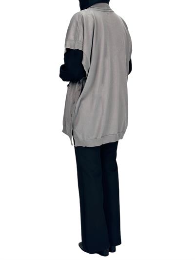 Merserize Triko Kolsuz Tunik Gri OTW127
