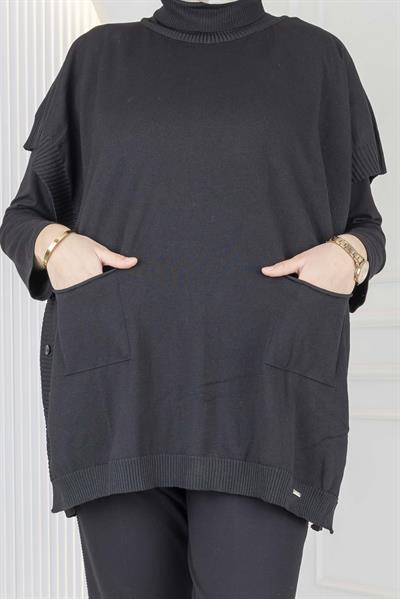 Merserize Triko Kolsuz Tunik Siyah OTW127