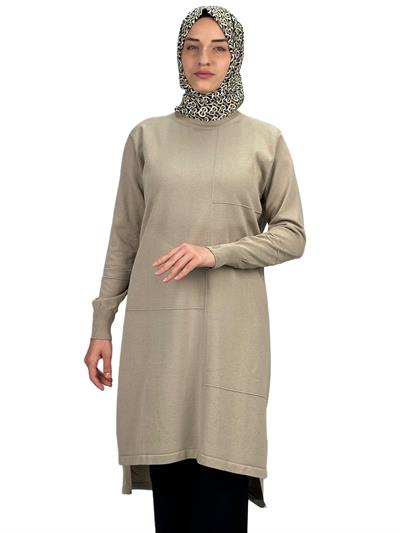 Merserize Triko Tunik Bej OTW130