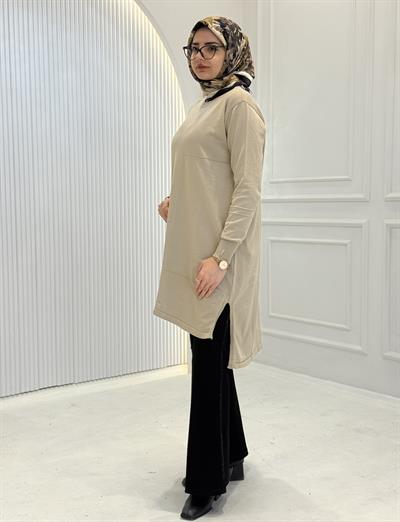 Merserize Triko Tunik Bej OTW130