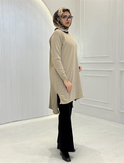 Merserize Triko Tunik Bej OTW130