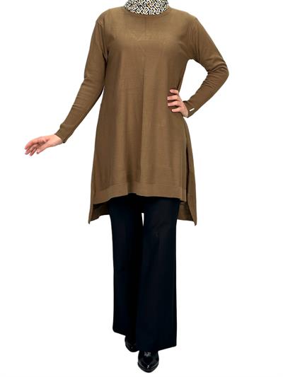 Merserize Triko Tunik Kahve OTW123