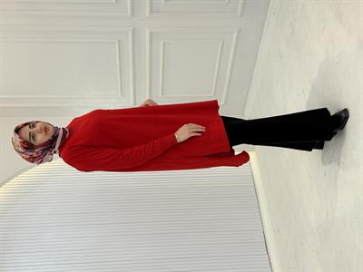 Merserize Triko Tunik Kırmızı OTW130