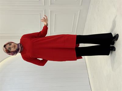 Merserize Triko Tunik Kırmızı OTW130