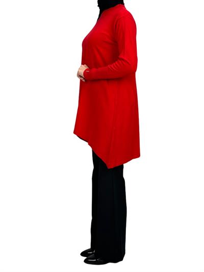 Merserize Triko Tunik Kırmızı OTW884