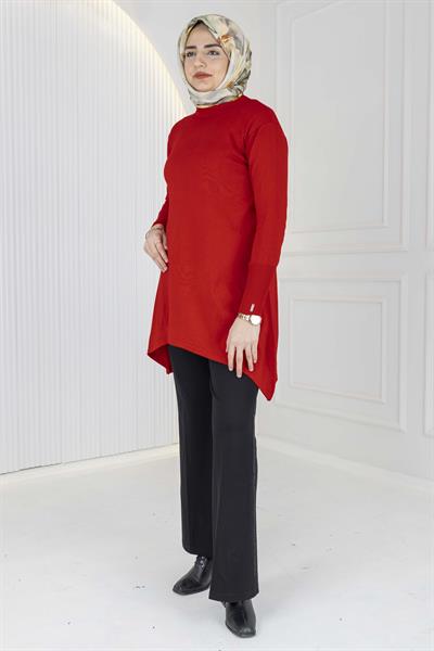 Merserize Triko Tunik Kırmızı OTW884