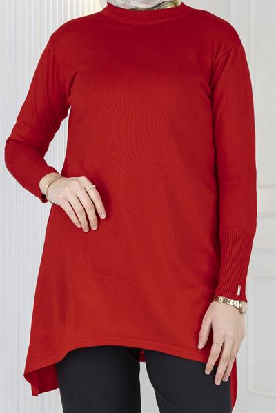 Merserize Triko Tunik Kırmızı OTW884