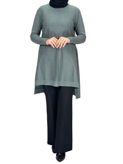 Merserize Triko Tunik Küf Yeşili OTW123