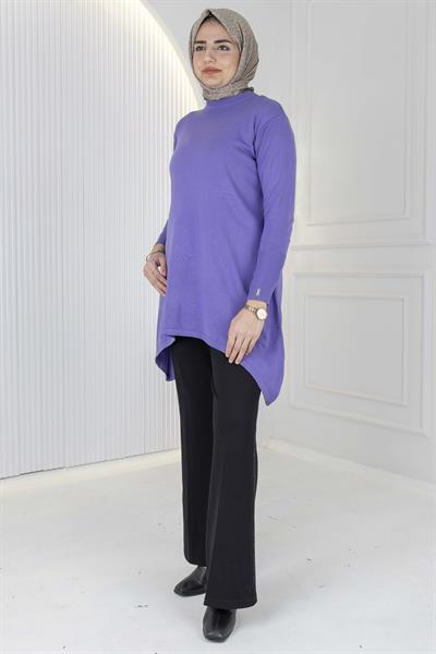 Merserize Triko Tunik Mor OTW884