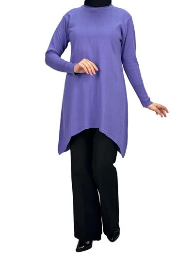 Merserize Triko Tunik Mor OTW884