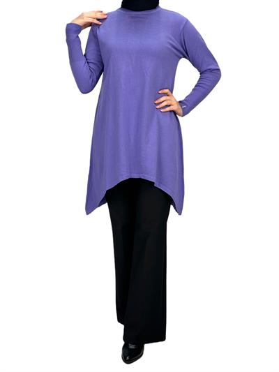 Merserize Triko Tunik Mor OTW884