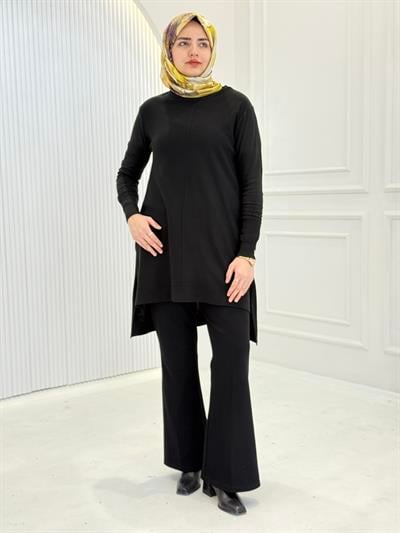 Merserize Triko Tunik Siyah OTW123