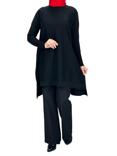 Merserize Triko Tunik Siyah OTW123