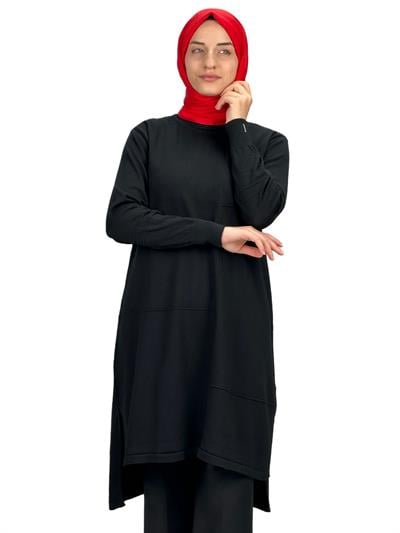 Merserize Triko Tunik Siyah OTW130