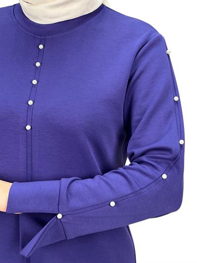 Modal İncili Tunik Mor OTW2118