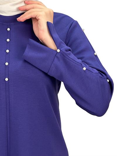 Modal İncili Tunik Mor OTW2118