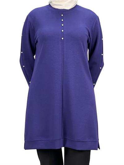 Modal İncili Tunik Mor OTW2118