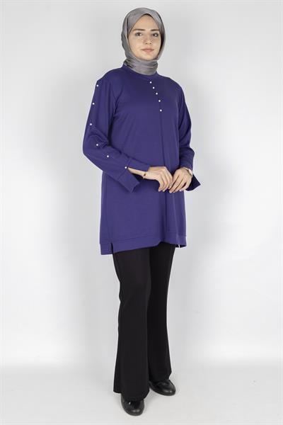 Modal İncili Tunik Mor OTW2118