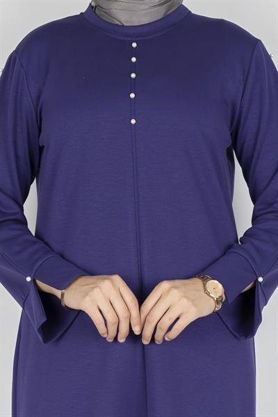 Modal İncili Tunik Mor OTW2118