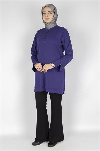 Modal İncili Tunik Mor OTW2118