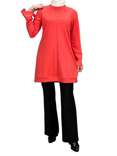 Modal İncili Tunik Nar Çiçeği OTW2118